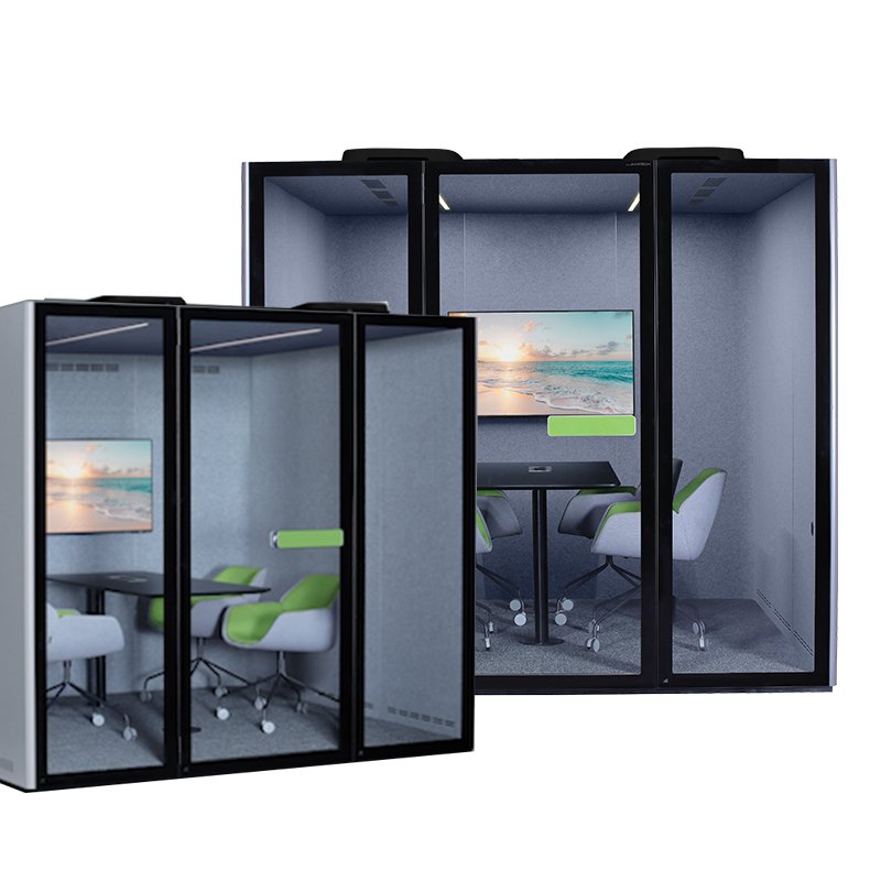 High Standard Acoustic Phone Booth C POD 2.0 Portable Mobile Office Cabin Silent Pods with Quality Meeting Room Table and Socket