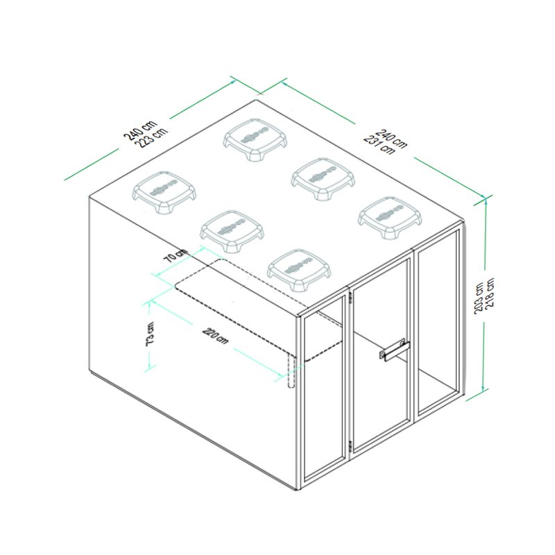 High Standard Acoustic Phone Booth C POD 2.0 Portable Mobile Office Cabin Silent Pods with Quality Meeting Room Table and Socket