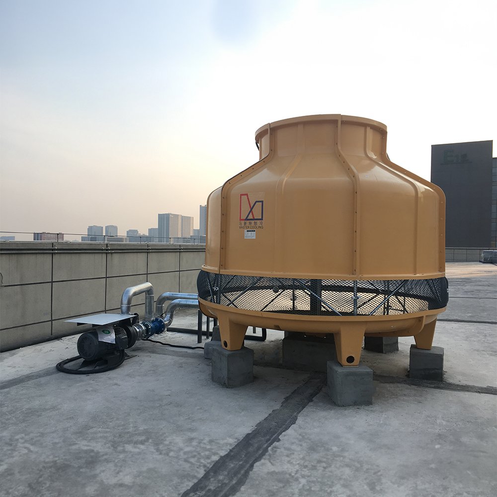 FRP Cooling Tower Top Cost Performance FRP Round Bottle Type Counter Flow Open Water Cooling Tower
