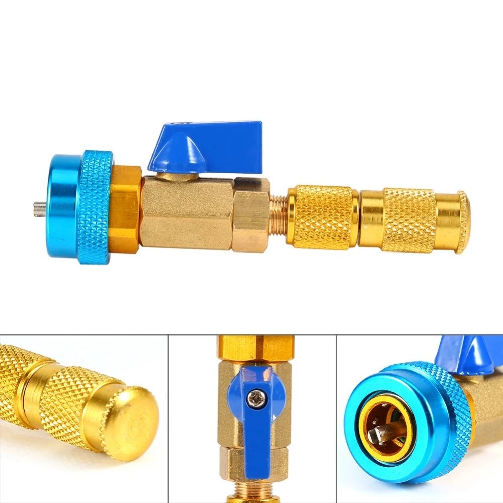 Car Air Conditioning Valve Core R134a Quick Remover Installer Low Pressure Refrigerant Adapter Kit Valve Core Remover Tool