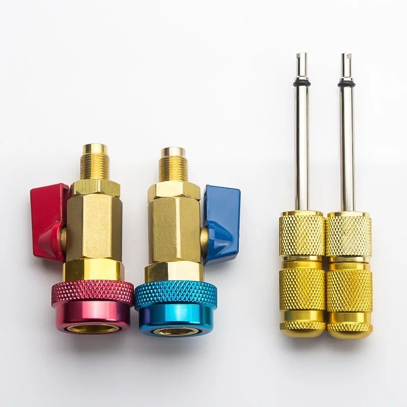 Car Air Conditioning Valve Core R134a Quick Remover Installer Low Pressure Refrigerant Adapter Kit Valve Core Remover Tool