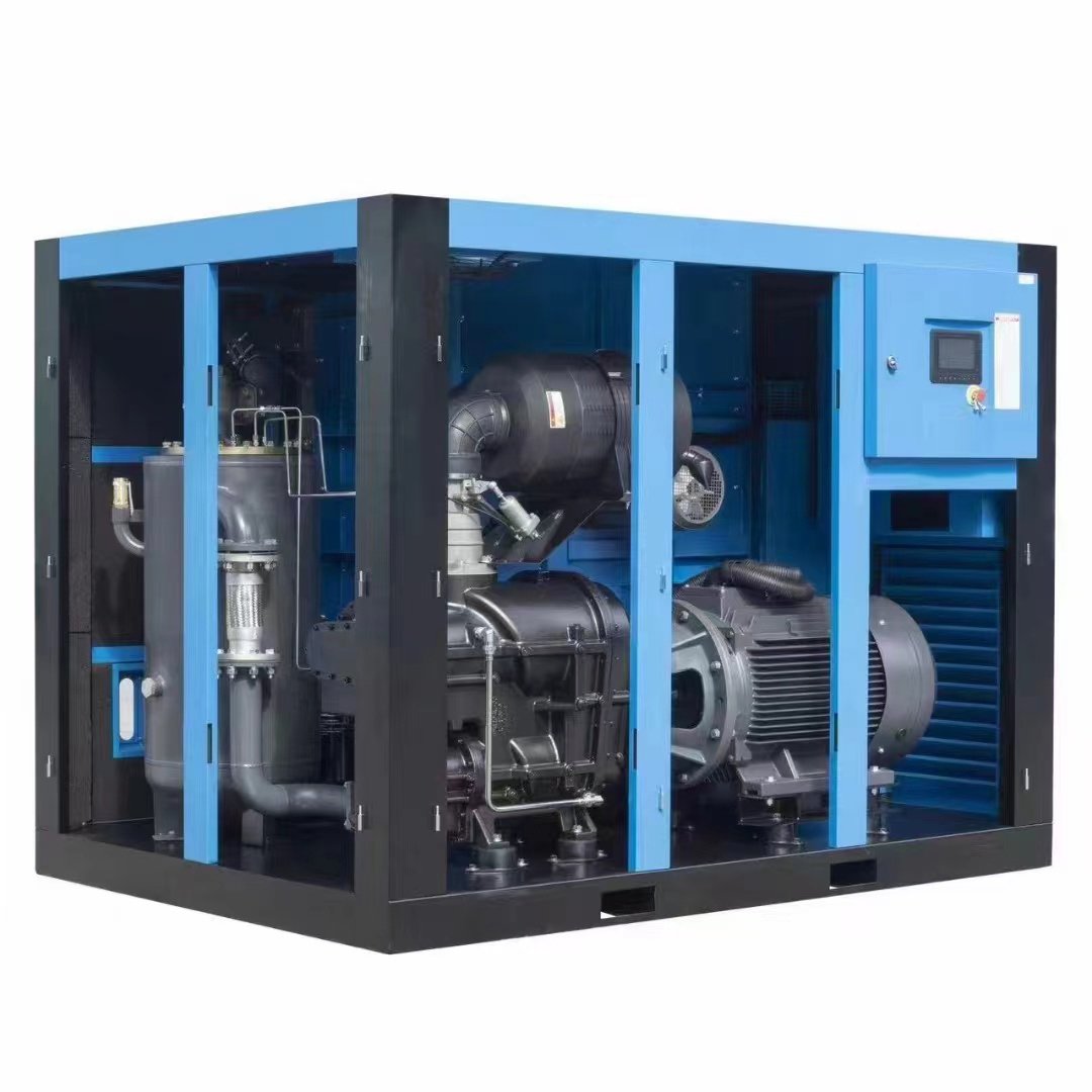 Oil Free Pump Compressor, Permanent Magnet Variable Frequency Two-stage Screw air Compressor