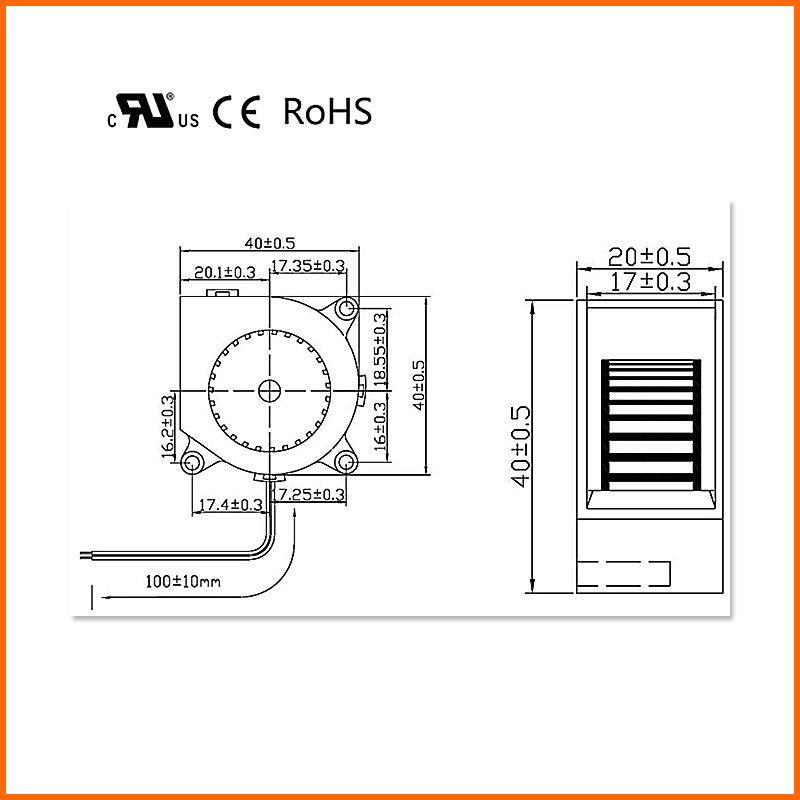 40X40X20MM High CFM 8500RPM Exhaust Blower Fan Mini 4020 Ball Bearing 5v 12v 24v Dc Centrifugal Blower Fan