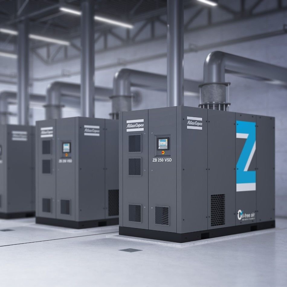 Oil Free air Compressor ZR ZR400 ZR315 ZR630 ZR900 ZE ZE3 ZT ZT18 ZT145 ZT275 ZA VSD Atlas Copco Screw Compressor