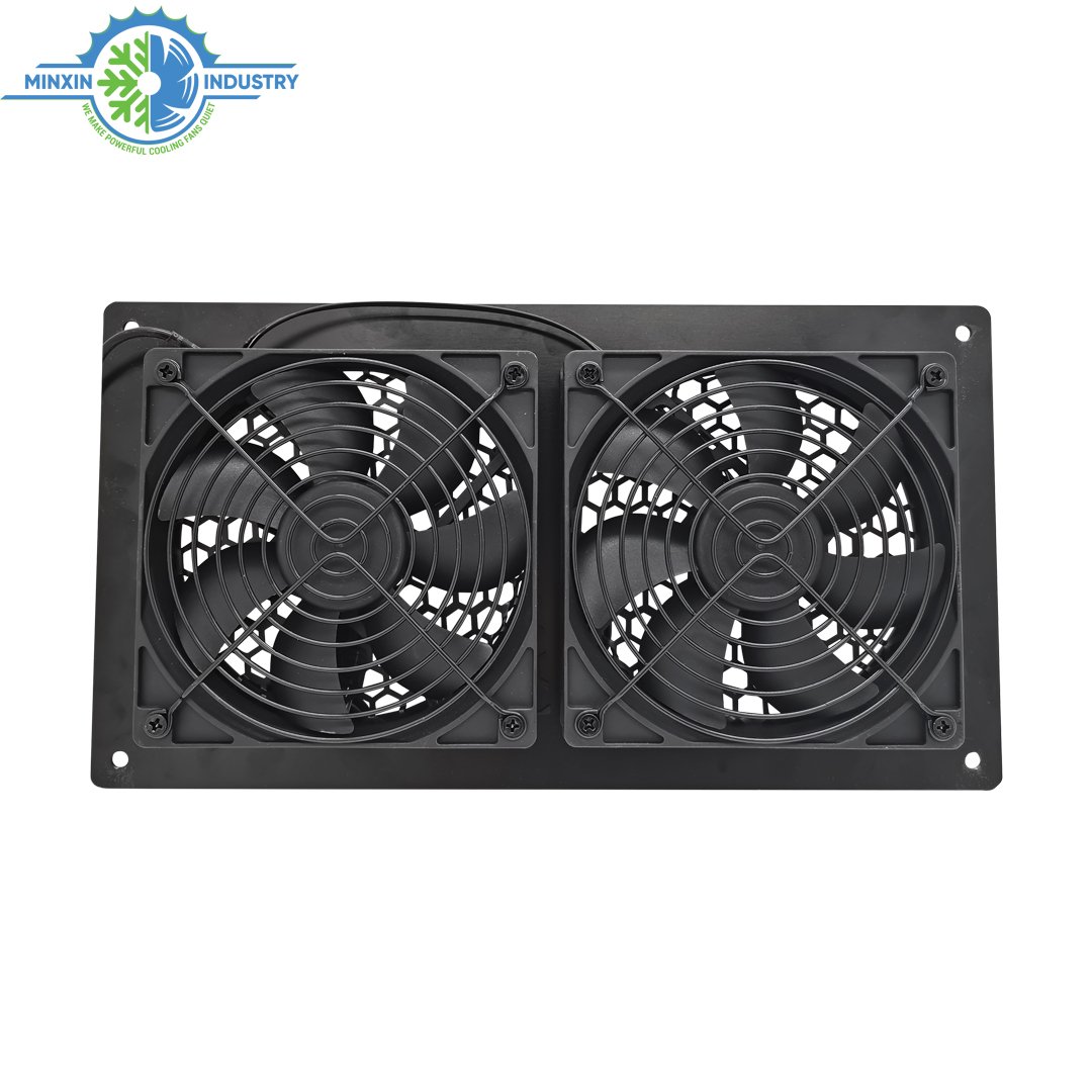 Double 120x120mm Cooling Fan 12V DC Cooling Fan Cabinet Fan Blower for Stereo