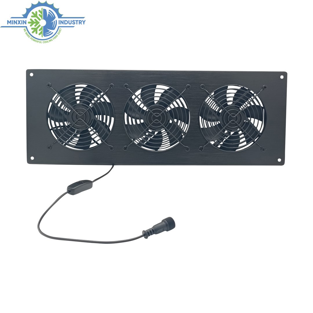 Double 120x120mm Cooling Fan 12V DC Cooling Fan Cabinet Fan Blower for Stereo