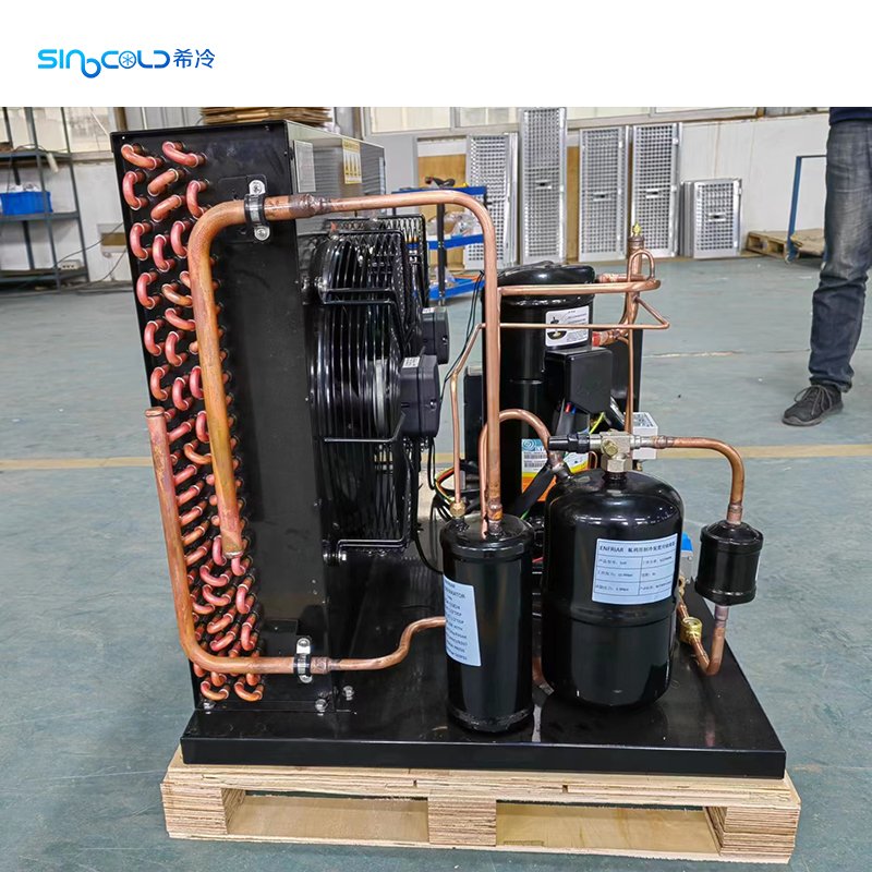 Custom 2-10HP Cold Room Refrigeration Unit SCYHF06 5hp Condensing Unit with YM86E7G-100 Scroll Compressor R404A 220V 3ph 60hz