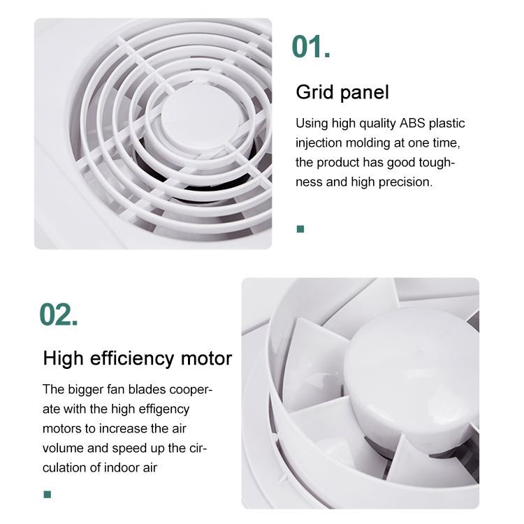 Wholesale 12W Silent Two Way Exhaust Fan Shutter Small Bathroom Hotel Restaurant Window Wall Mount Smoke Air Blower Fan