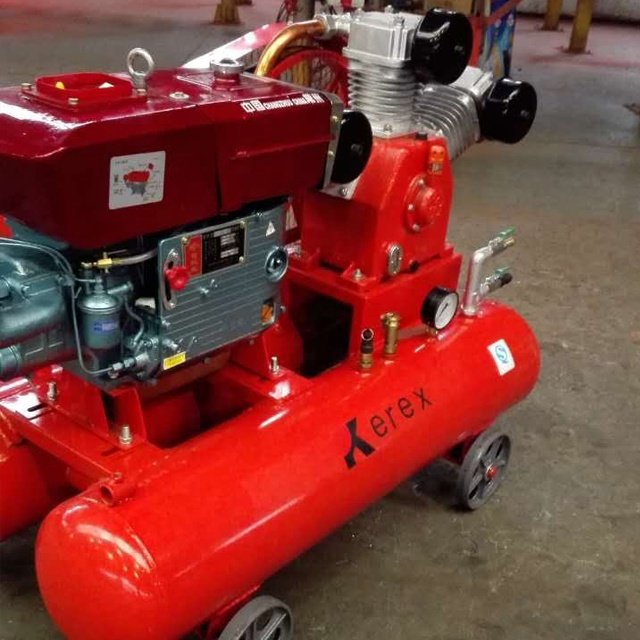 25hp 20hp 15hp Small diesel Engine Piston air Compressor Belt Driven Portable Mining Piston air Compressor