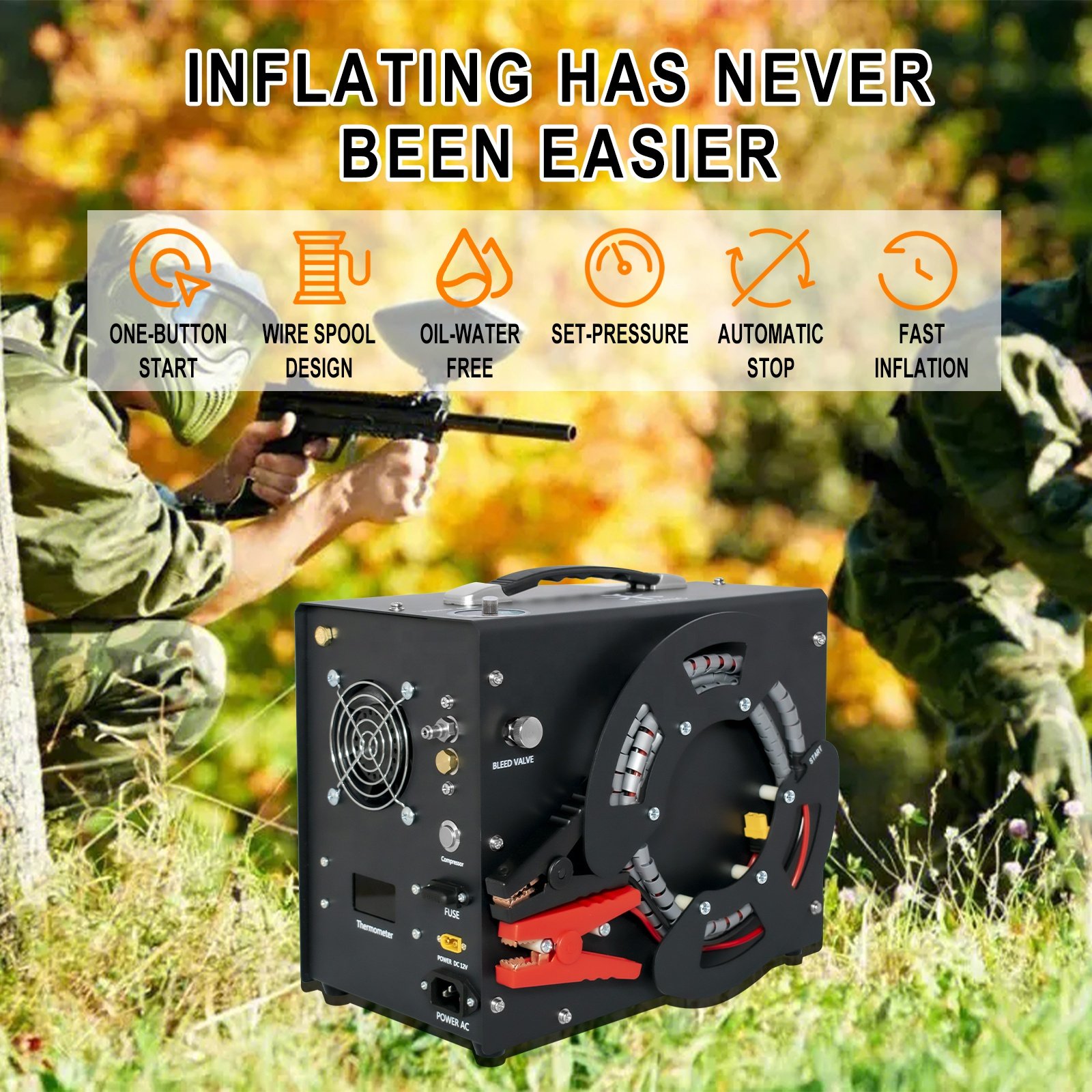 GP Factory Direct Sale OEM 110V 220V High Pressure 300bar 4500psi 30mpa Auto-Stop 12V Transformer PCP Paintball Air Compressor