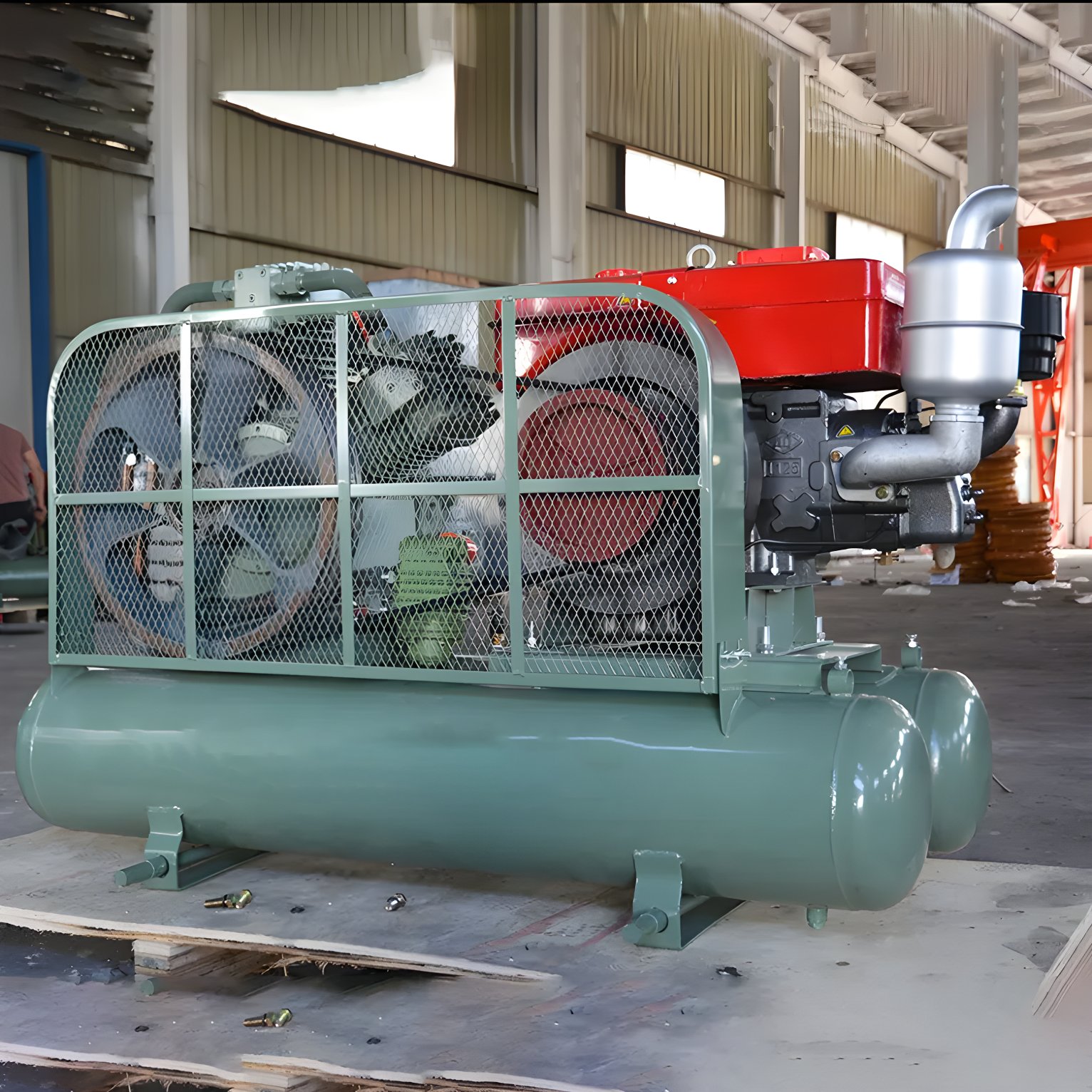 Mining Core Used 15hp Portable Reciprocating air Compressor with Jack Hammer