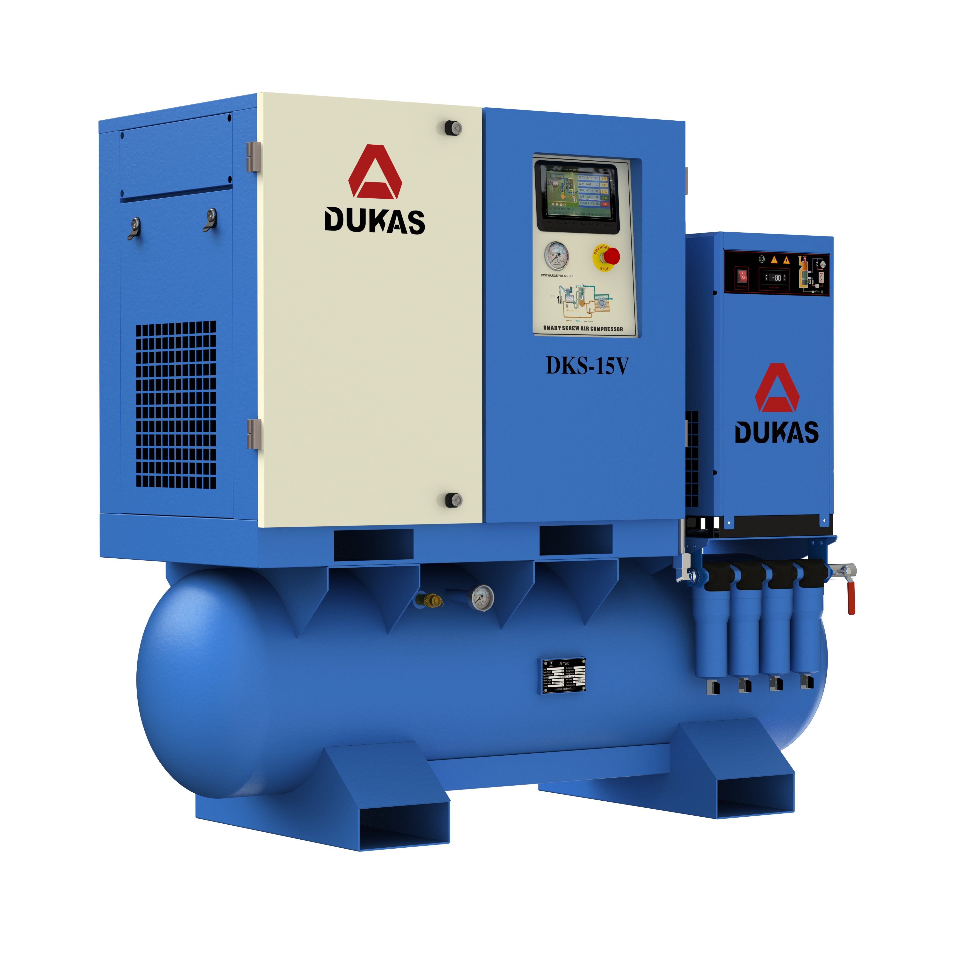 DUKAS PM VSD Rotary Screw Air Compressor 15kw 16bar 4-in-1 Industrial Air Compressor