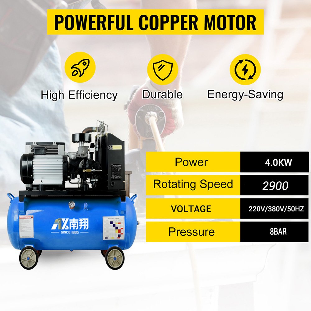 Factory Price 4kw Screw Compressor With 120l Tank High Pressure Portable Air Compressor Used for Spraying