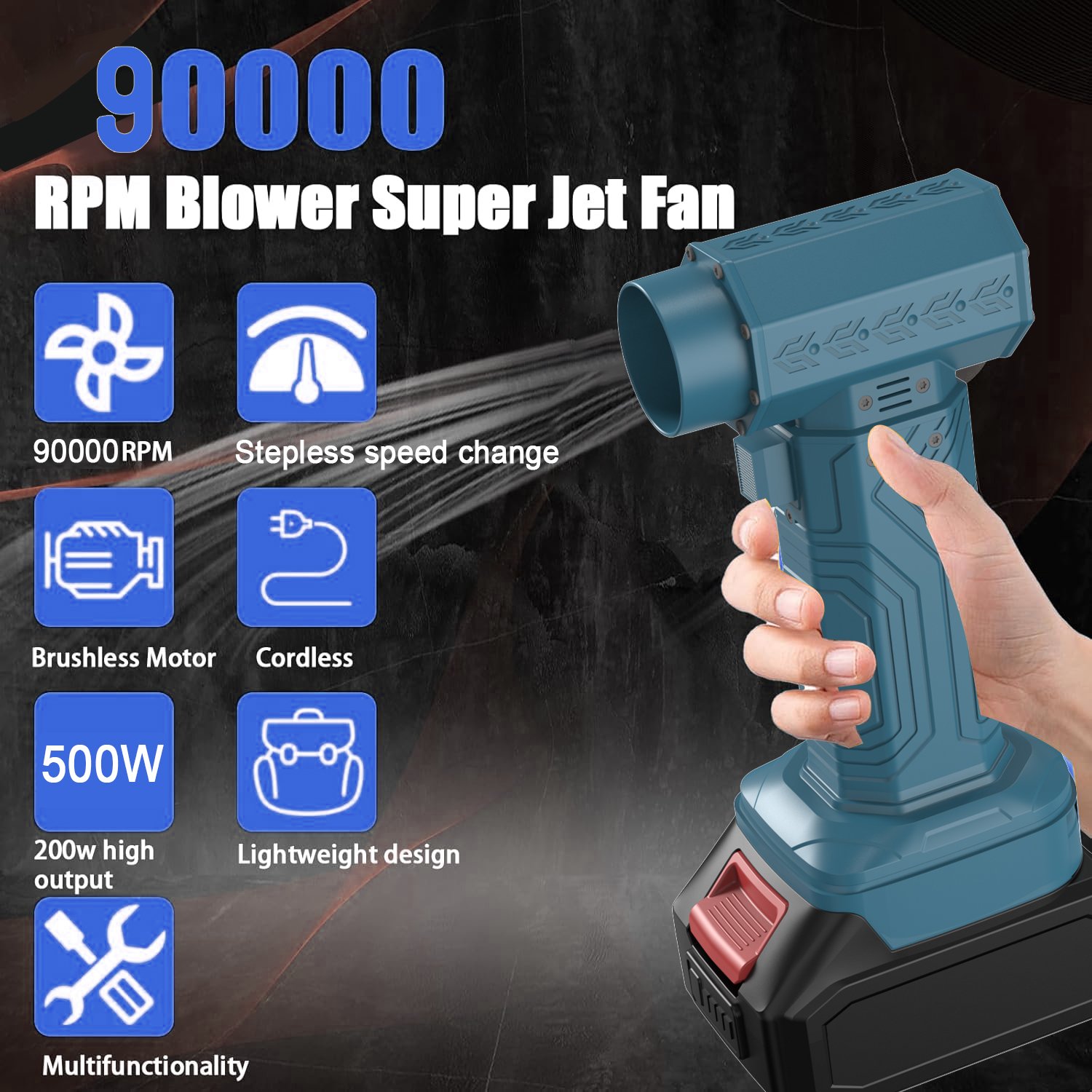 90000rpm Mini Compressed Air Duster Portable Hand Held Fan Electric Small Blower Mini Jet Turbo Fan Jet Fan for Snow Clean