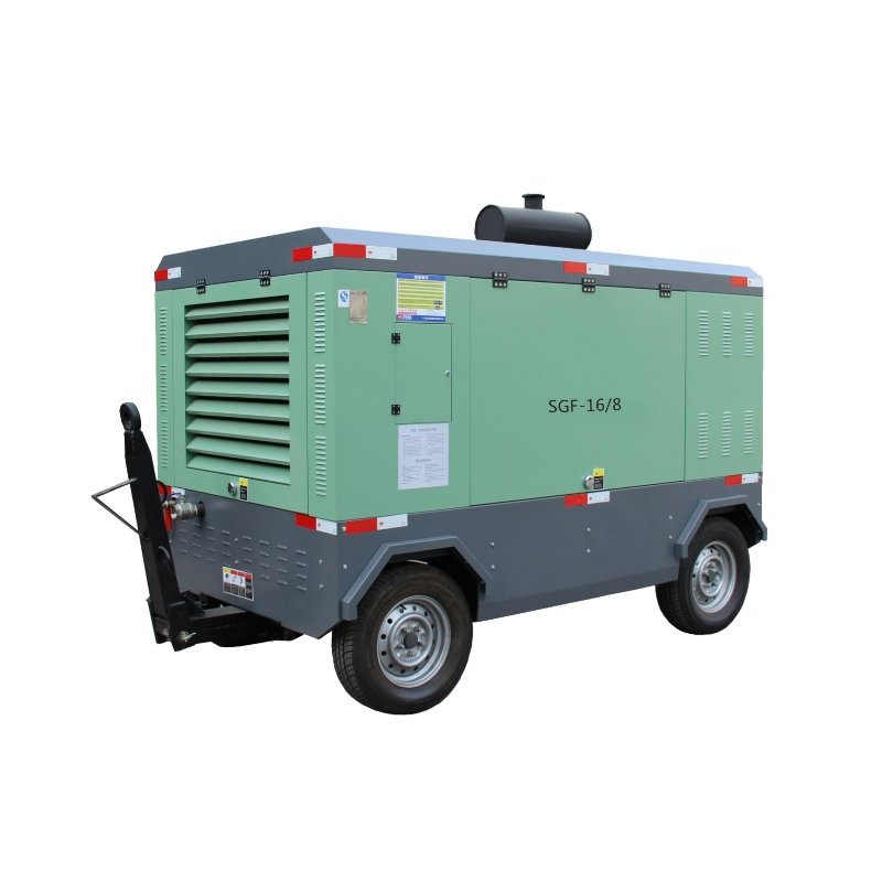 14 Bar 750 CFM Diesel Driven Portable Screw Air Compressor for Drilling Borehole