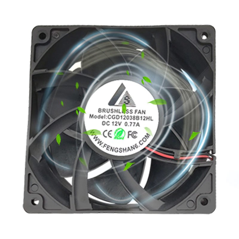 China Factory Dc 24V 12038 Cooling Fan 120mm 120*120*38mm 2Pin Connector Brushless Cooler Radiator Fan