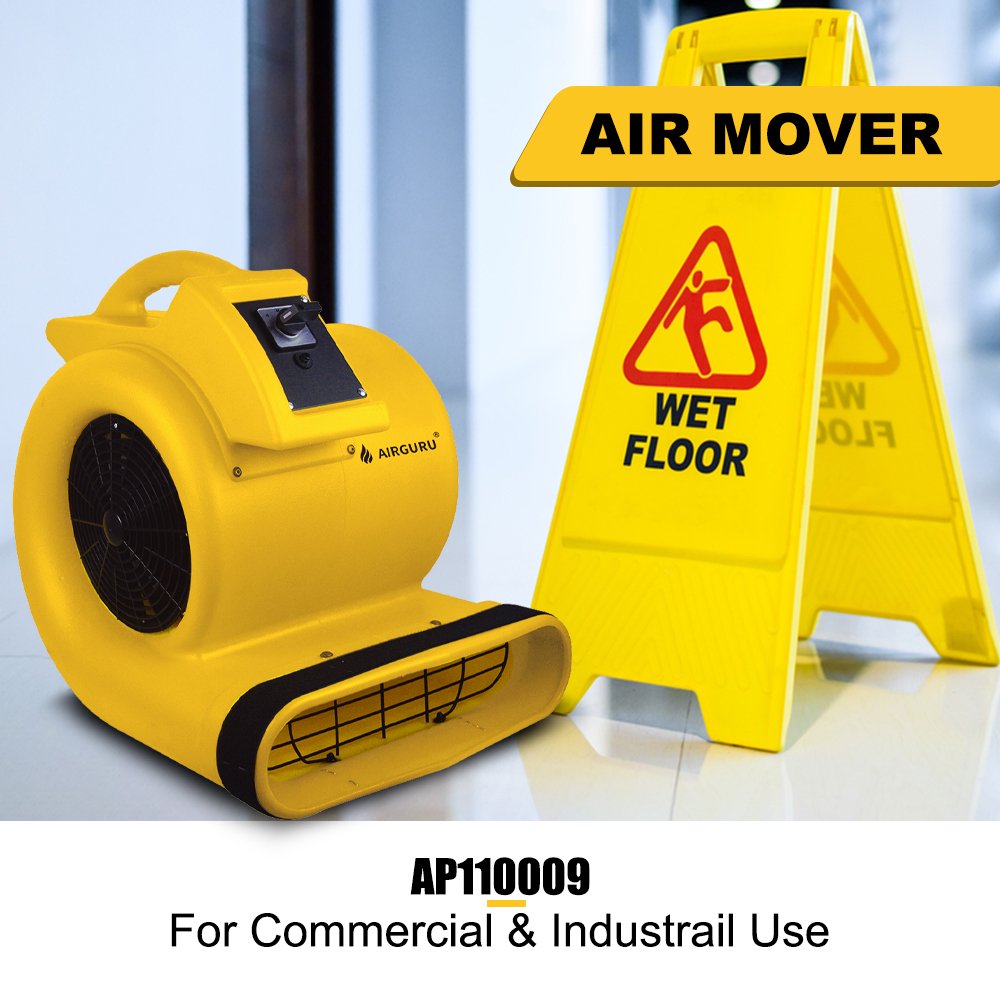 W Customizable GFCI Air Mover Portable Air Blower 3 Position Powerful Carpet Dryer Water Damage Restoration Floor Dryer Cleaner