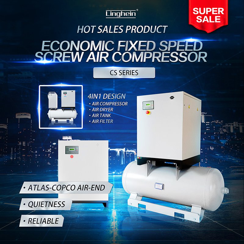 Use Atlas Copco Screw Compressor Air End Professional Compressor Manufacturers Air Tank Combined Screw Air Compressor