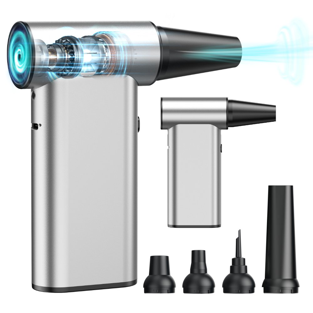 Mini Compressed Air Duster Three-speed Adjustable Fan Multi-function Mini Jet Turbo Fan PC Computer Keyboard Air Duster Gun