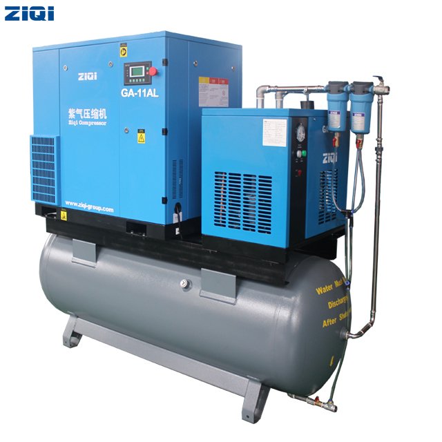 Professional 15hp Electric 220v 3 Phase Oil Lubricant Heavy Duty 116 psi Airt Cooling Integrated Screw air Compressor