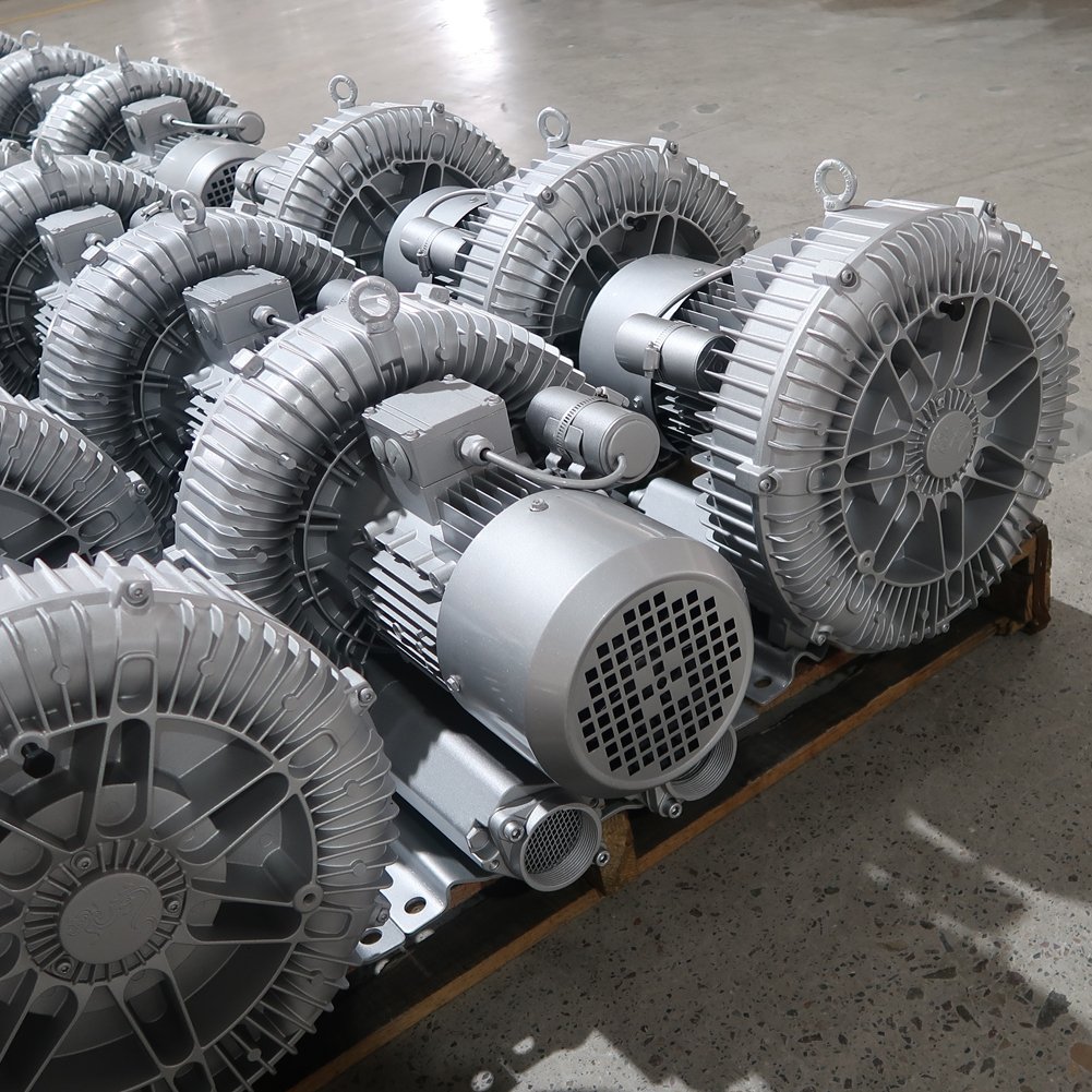 Big Airflow Three Phase Ring Blower 1.5HP 2HP 3HP High Pressure Single Impeller Side Channel Blower for Industrial
