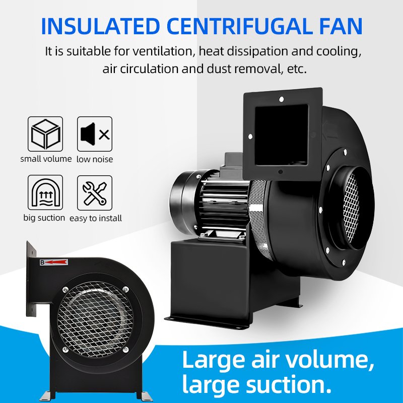 220V 6.7CMM 60W 48Db High Temperature Resistant Powerful Cooling Industrial Small Centrifugal Blower Fan