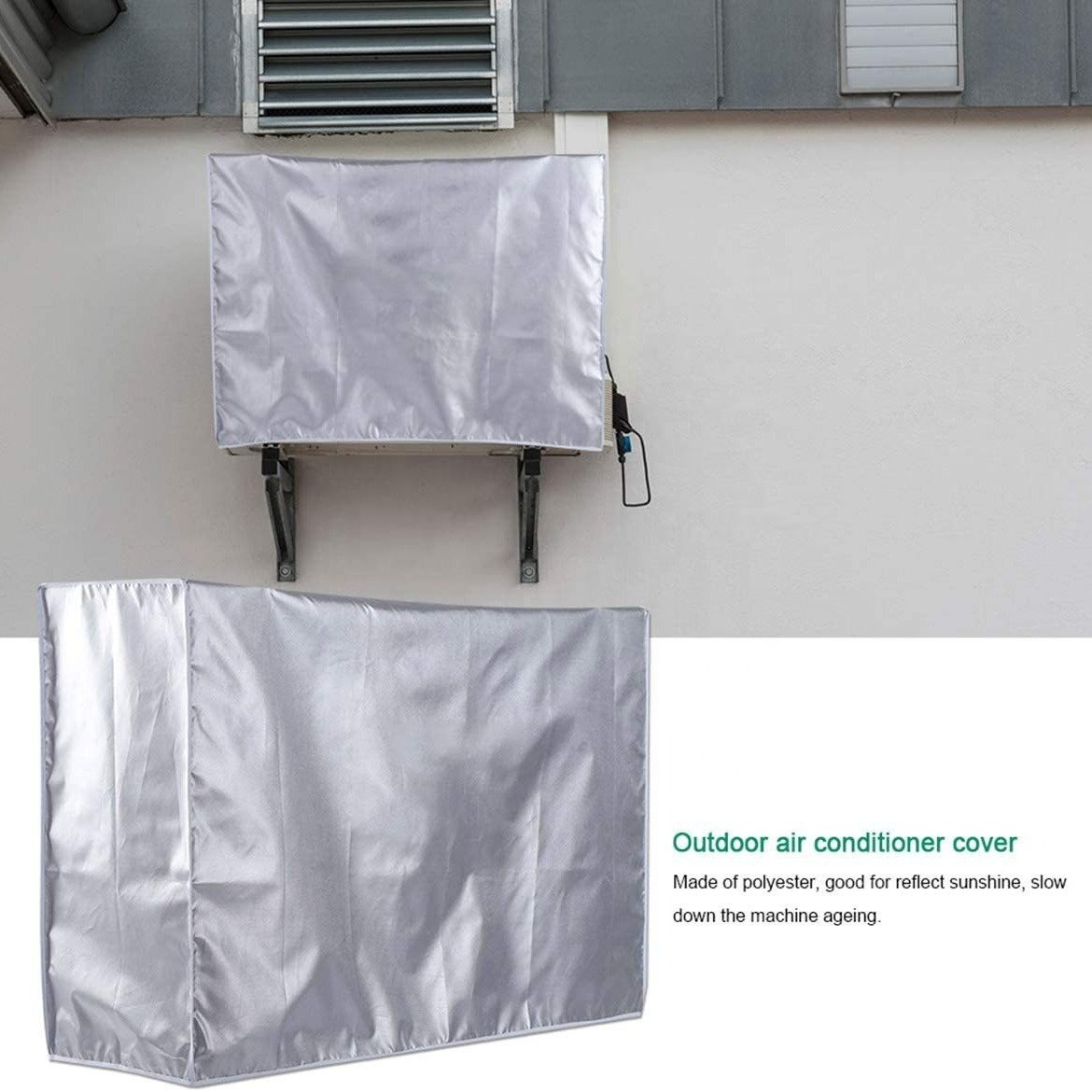 Outdoor Polyester External Air Conditioner Dust Cover Manual Waterresistant and Decorative for Home Use