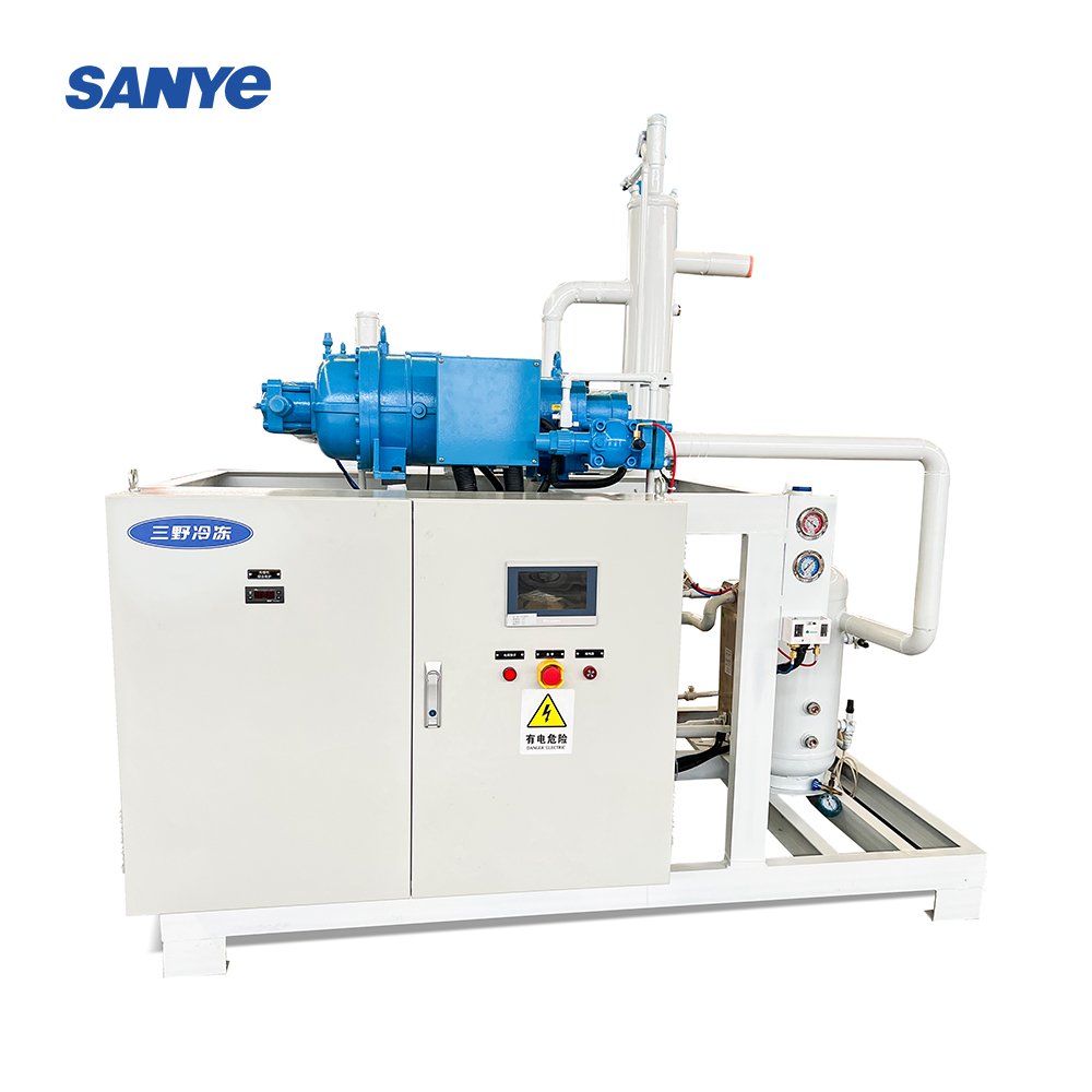 70HP 100HP 120HP 150HP Screw Compressor Condensing Unit for Large Volume Refrigeration Freezer Room