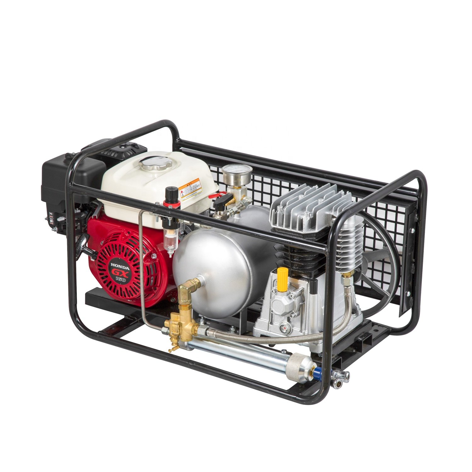 Scuba Diving Gasoline Engine Power Hookah Air Compressor With Hoses Directly 200L/MIN 8bar SCU80P
