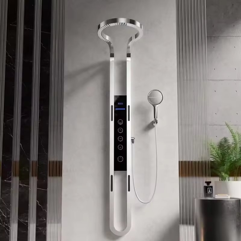 Shower Panel Wall Mount System Stainless Steel Massage Bathroom Showers Column Manufacturer Hotels Villas Apartments
