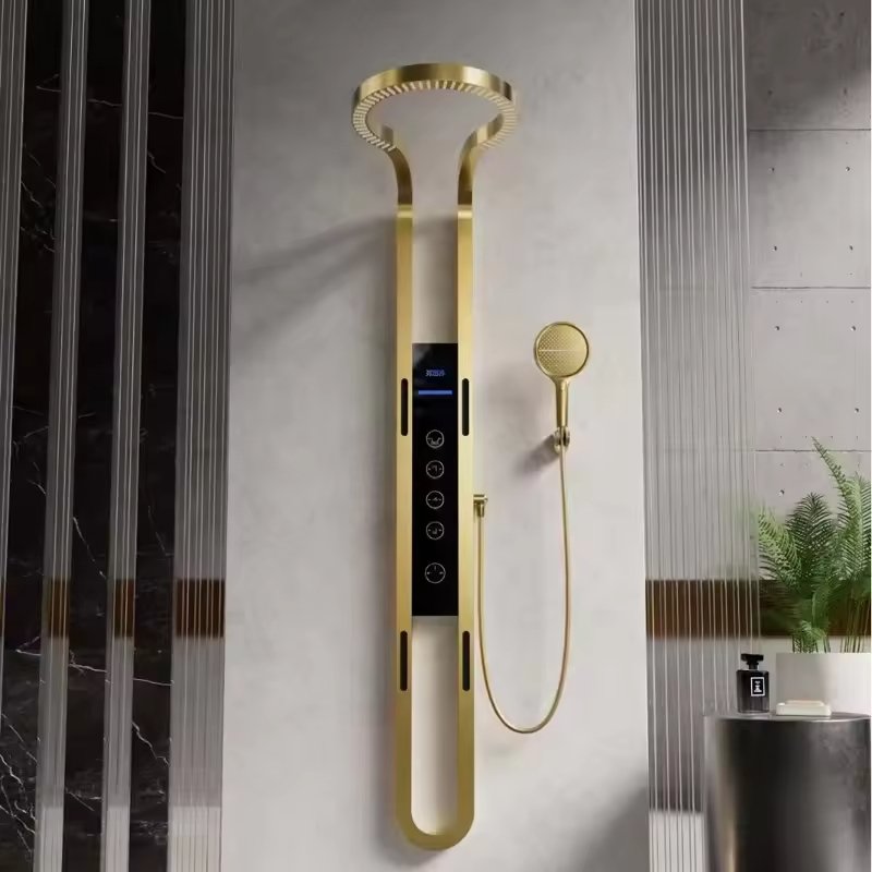 Shower Panel Wall Mount System Stainless Steel Massage Bathroom Showers Column Manufacturer Hotels Villas Apartments