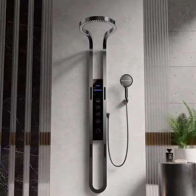 Shower Panel Wall Mount System Stainless Steel Massage Bathroom Showers Column Manufacturer Hotels Villas Apartments