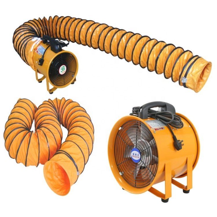 200mm 400mm 600mm Portable Ventilators Axial Blower Workshop Extractor Fan With 5 Meter Air Duct Hose