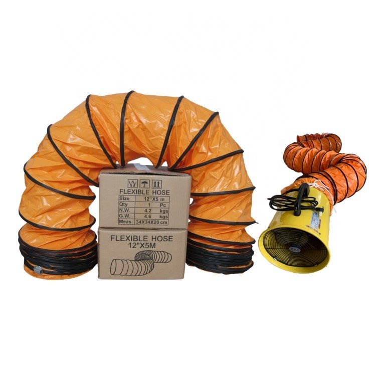 200mm 400mm 600mm Portable Ventilators Axial Blower Workshop Extractor Fan With 5 Meter Air Duct Hose