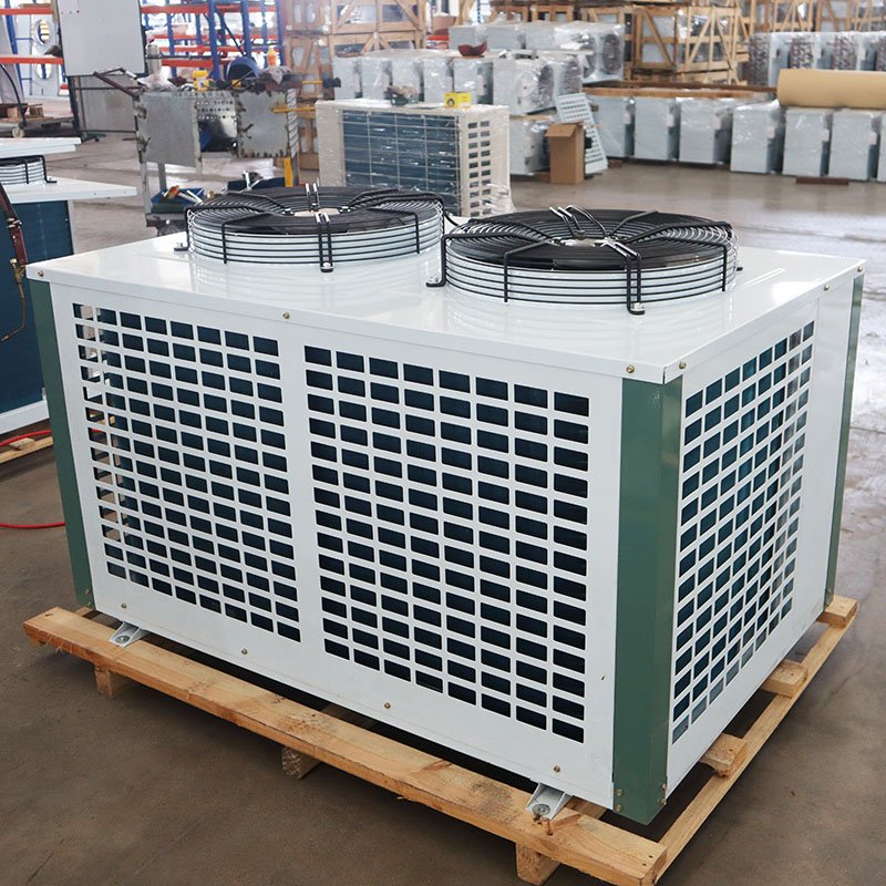 Cold Storage Room Refrigeration Equipment V Type Air Cooled Condenser Unit Stand