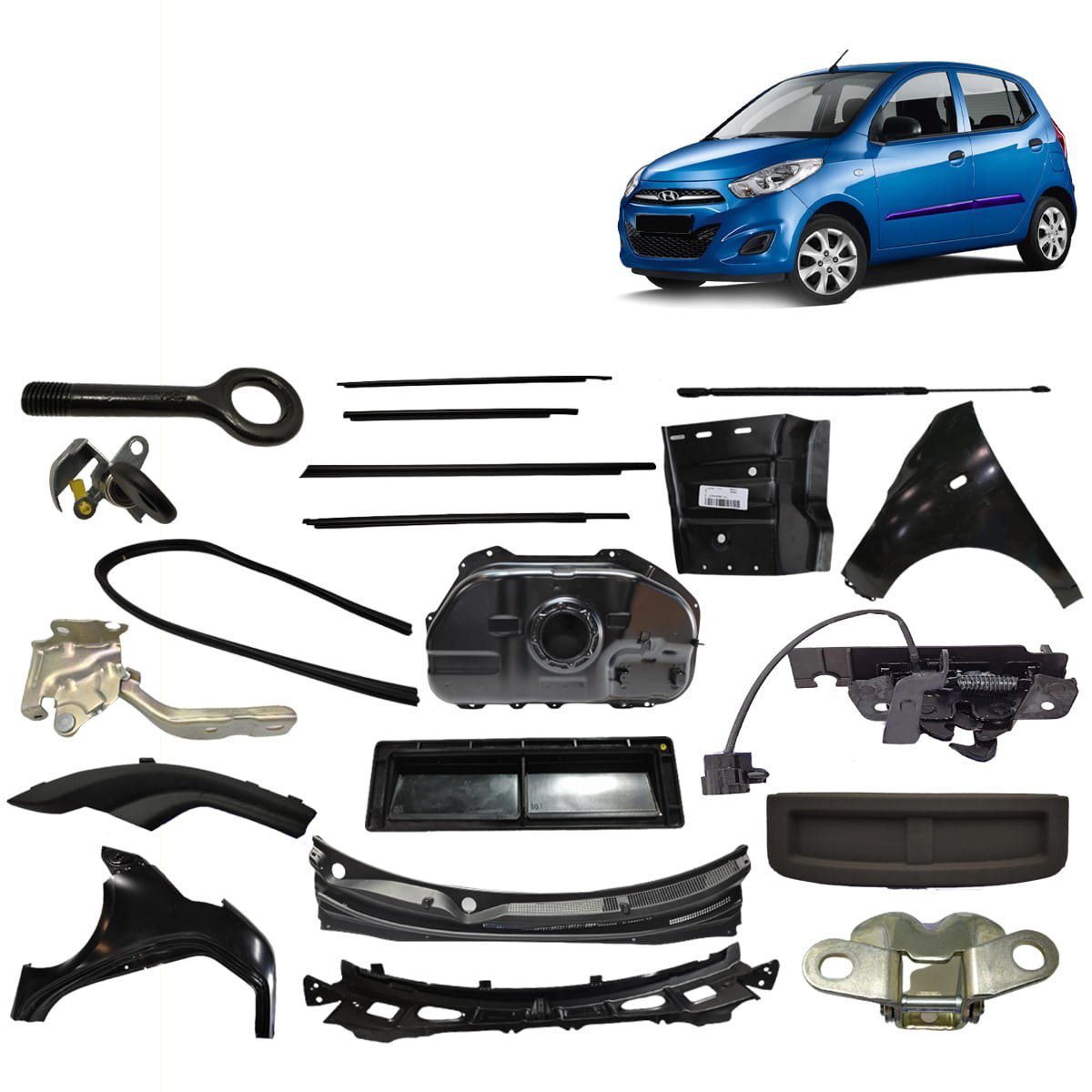 Hyundai I10 Auto Parts - Front Bumper Accessories Foglight Headlight Rear Bumper Front Bumper Radiator Compressor Shock Absorber