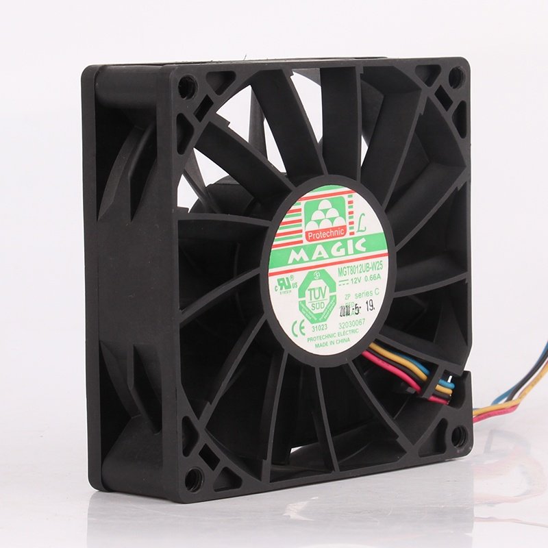 MAGIC Yongli 24V 48V DC12V 0.66A EC AC 80X80X25MM 8025 8cm Ultra Silent Speed Regulation PWM Violent MGT8012UB-W25 Cooling Fan