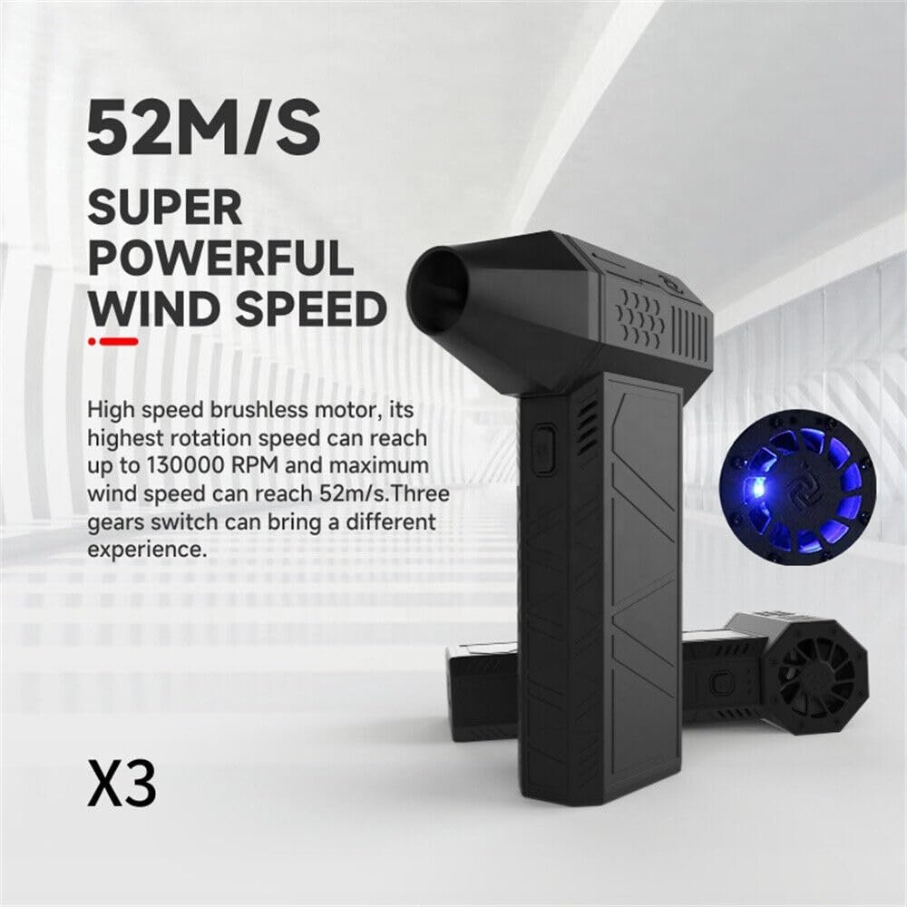 F.EASY.D 130000rpm Mini Compressed Air Duster Portable Hand Held Fan Electric Small Blower Mini Jet Turbo Fan Jet Fan for Clean