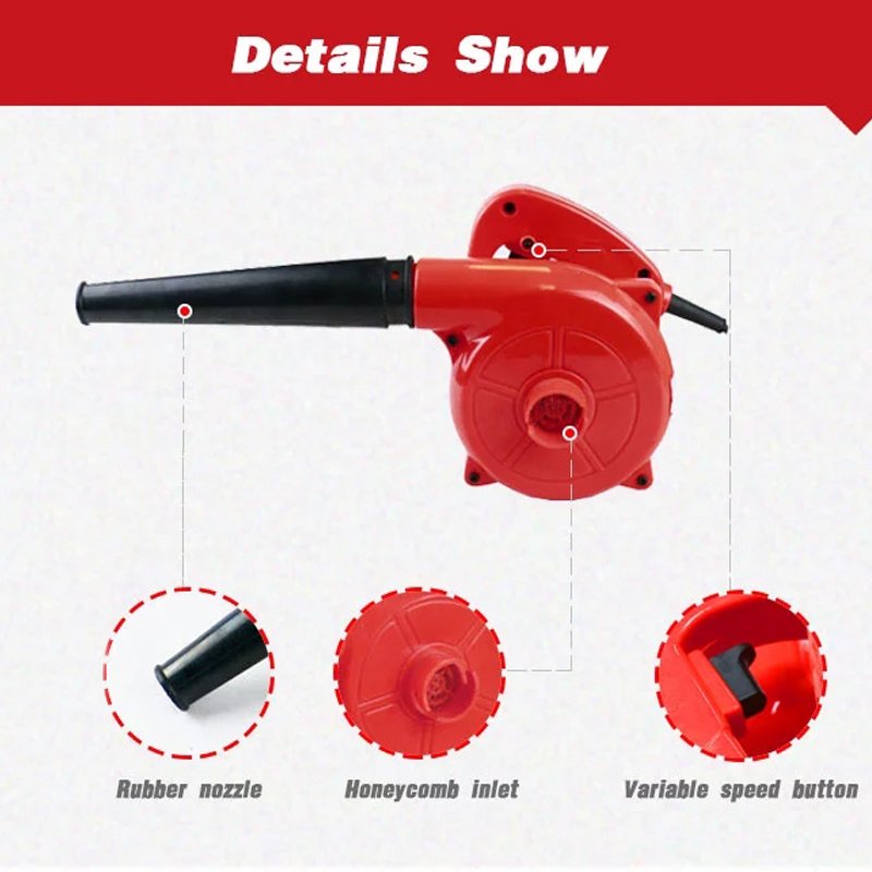 Garden Portable 600W Mini Hand Held Leaf Blowers Machine Electric Air Blower for Computer Clean or Car Wash