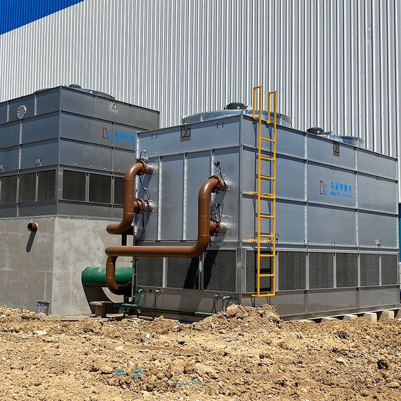 10 Ton Steel Water Cooling Tower Energy Saving Square Closed Design with Motor Fan Pump Core Components Metal Material