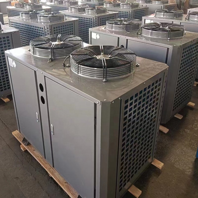 Factory Price Four Fans Air Cooled Condensing Unit Low Temperature Condensing Unit Evaporator and Condensing Unit