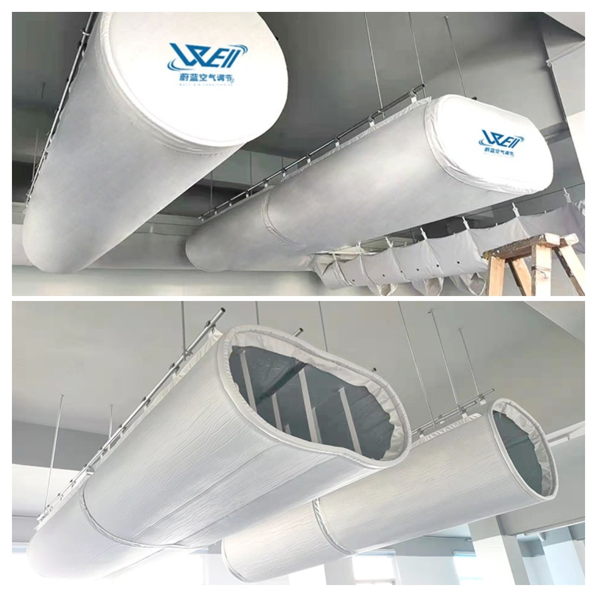 Environmental Health Graphic Designer Anti Condensation Air Sock Duct Fabric Duct Work Producer