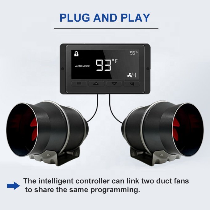 New EC Motot 150mm 6 Inch Duct Fan with App WiFi Intelligent Smart Temperature Humidity Controller Blower Fan for Grow Tent Room