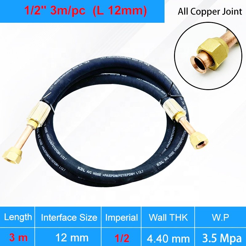 L Type 1/2" 3m/pc Flexible Rubber Hose for Air Conditioning Condensing Applications