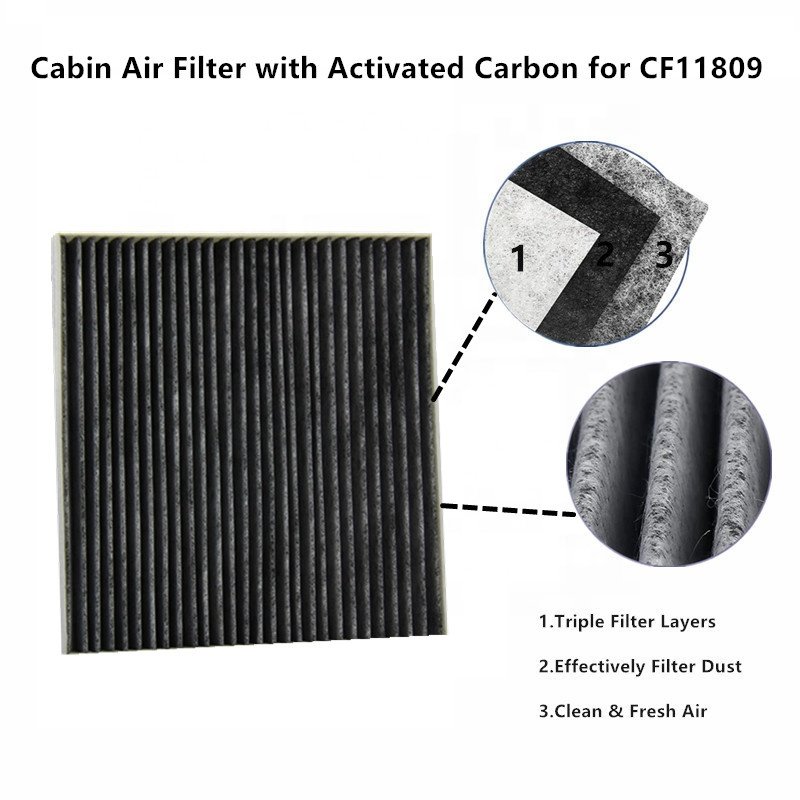 Premium Cabin Air Filter with Activated Carbon Replacement for CF11809 Fits Cadillac Chevrolet Silverado GMC 2014-2021 Sierra