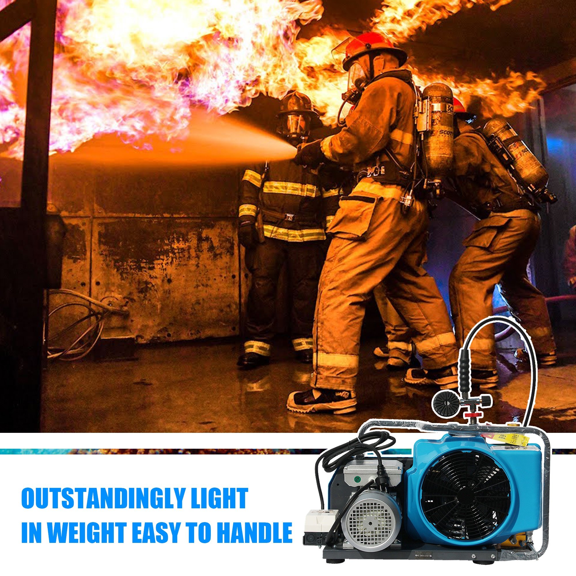 SCW100 Three-stage Compression 200bar 225bar 250bar 300bar 310bar 330bar High Pressure air Compressor for scuba Diving