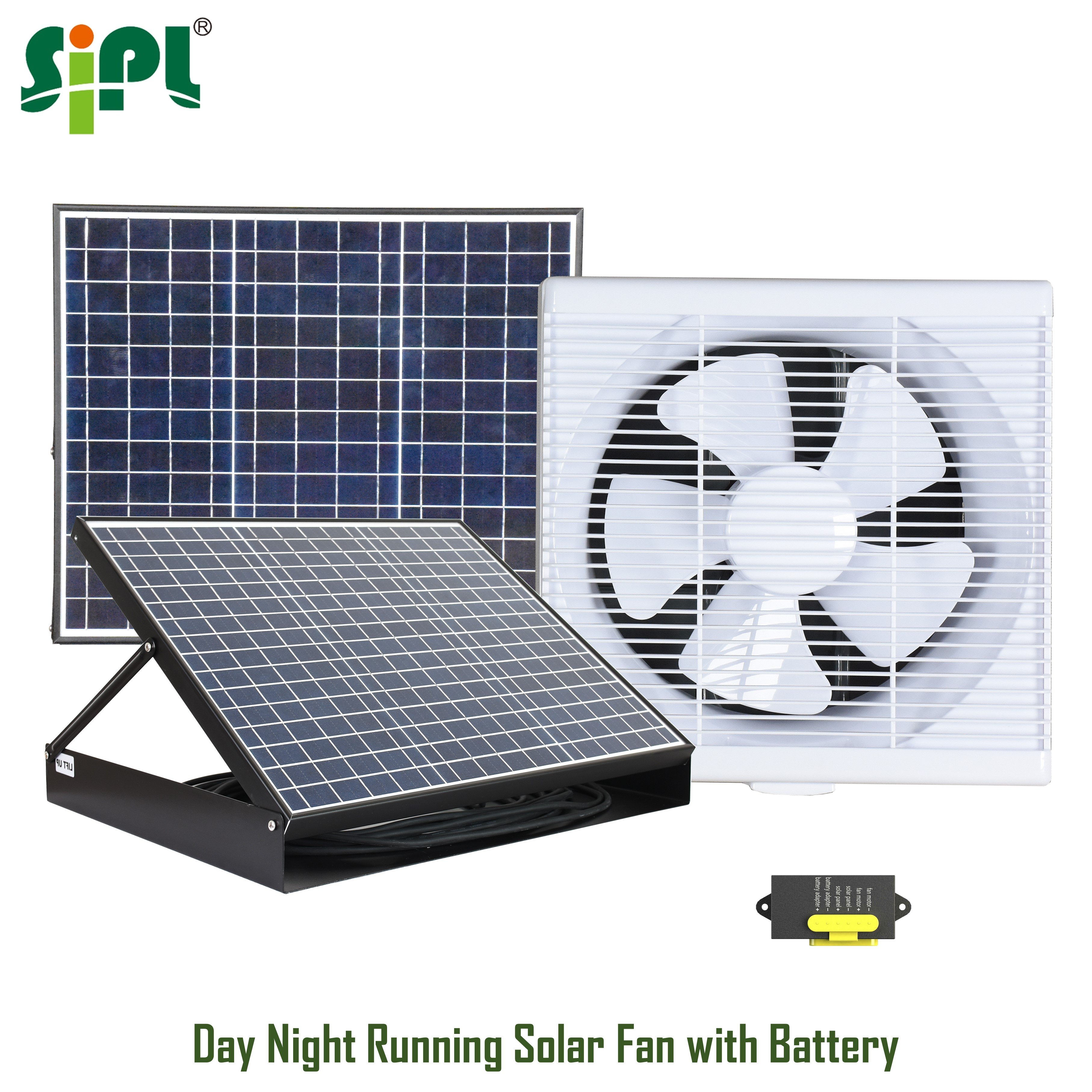 Smart & Energy Saving DC Ventilation Fan Blower Wall Mount Shutter Vent Solar Panel with Battery Power Bathroom Air Exhaust Fan