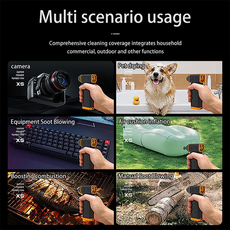 Multi-Functional Mini Jet Turbo Fan 130000RPM 8000mAh Rechargeable HandHeld Air Duster Car Dryer Blower Mini Blower
