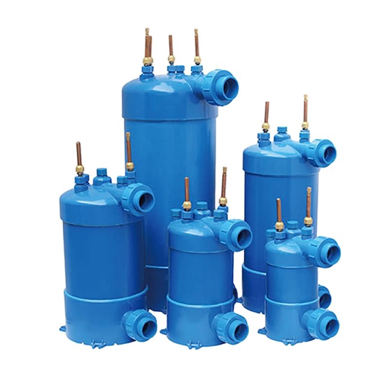 Screwed Titanium Tube Pvc Shell Heat Exchanger for Swimming Pool Heat Pump ,aquarium Chiller Evaporator