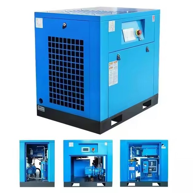 Screw Air Compressor 7.5kw 380V 8 bar with 600L tank and Freeze Dryer Workshop Industrial air Compressor